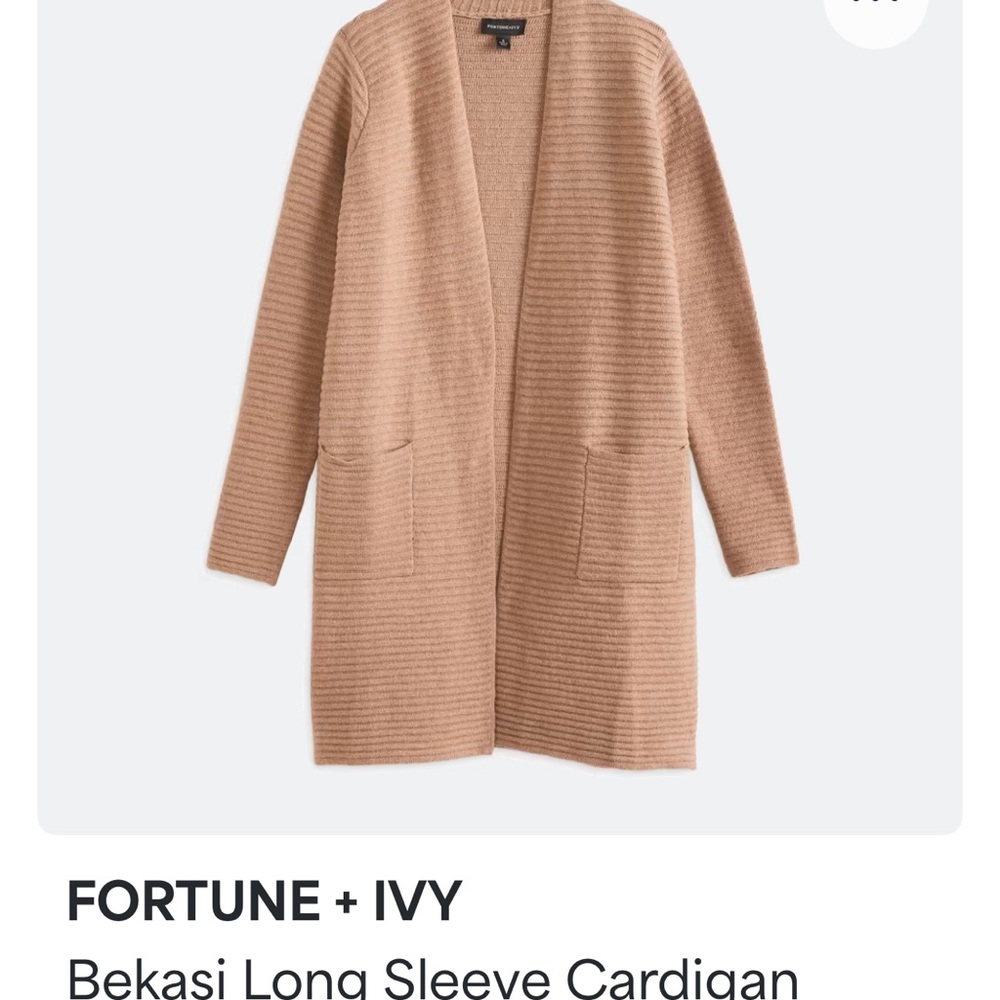 Fortune + Ivy Bekasi Tan Cardigan M